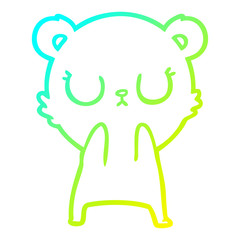 cold gradient line drawing peaceful cartoon polar bear