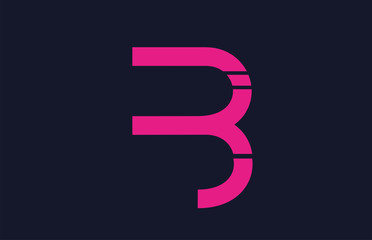 pink blue B alphabet letter logo icon design sign