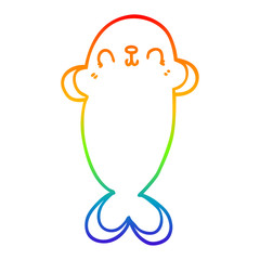 rainbow gradient line drawing cartoon seal