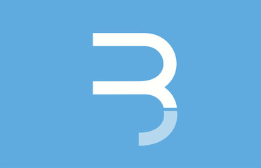 blue white B alphabet letter logo icon design sign