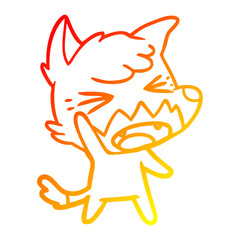 warm gradient line drawing angry cartoon fox