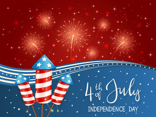 Independence day background with fireworks