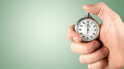 Close-up Stopwatch in Human Hand, Timer