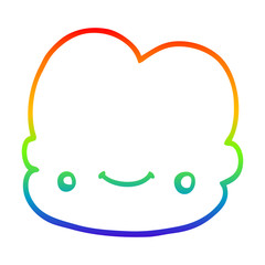 rainbow gradient line drawing cartoon cloud