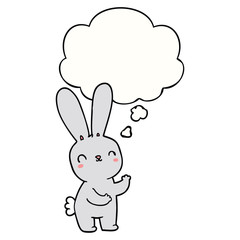 cute cartoon rabbit and thought bubble