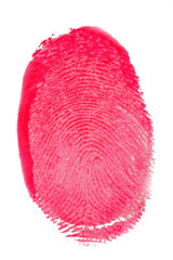finger print on red spray paint