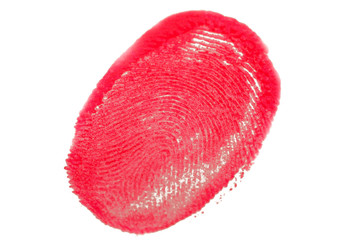 finger print on red spray paint