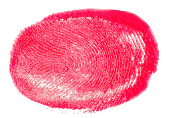 finger print on red spray paint