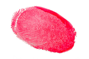 finger print on red spray paint