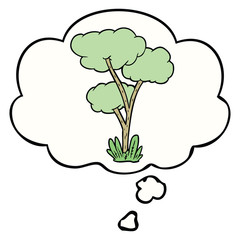 cartoon tree and thought bubble
