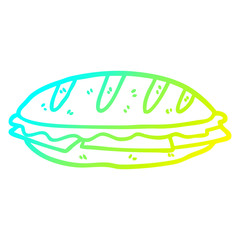 cold gradient line drawing cheese sandwich