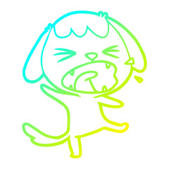 cold gradient line drawing cute cartoon dog