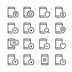 Mobile phone line icons set. Modern graphic design concepts, simple outline elements collection. Vector line icons
