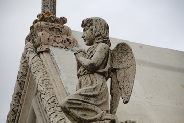 religious statue in cemetary