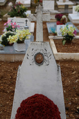 religious statue in cemetary