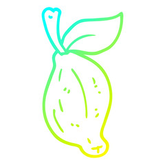 cold gradient line drawing cartoon lime fruit