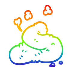 rainbow gradient line drawing cartoon poop