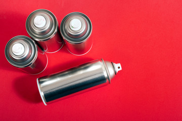 silver spray cans