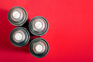 silver spray cans