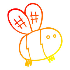 warm gradient line drawing cartoon bee