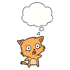 cartoon cat and thought bubble