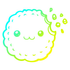 cold gradient line drawing cartoon biscuit