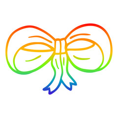 rainbow gradient line drawing cartoon tied bow