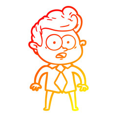 Obraz premium warm gradient line drawing cartoon staring man