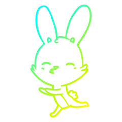 cold gradient line drawing curious bunny cartoon