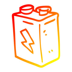 warm gradient line drawing cartoon battery