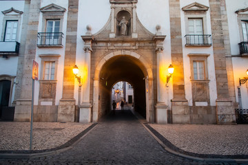 Fototapeta na wymiar Main entrance to historical downtown