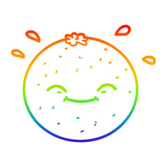 rainbow gradient line drawing cartoon orange