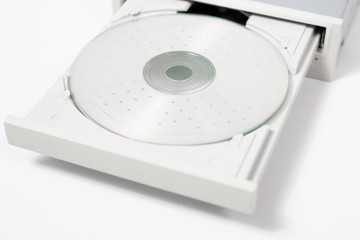 open dvd-rom on white