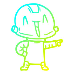 cold gradient line drawing cartoon robot