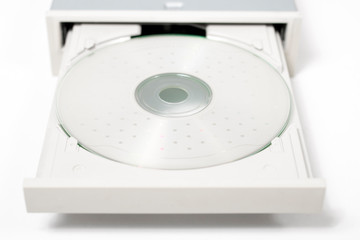 open dvd-rom on white