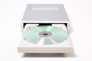 open dvd-rom on white