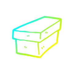 cold gradient line drawing cartoon cardboard box