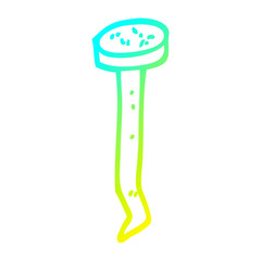 cold gradient line drawing cartoon old nail