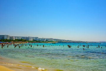  panorama of pantachou beach in ayia napa from the port