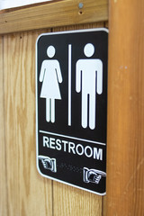 unisex restroom sign