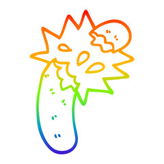rainbow gradient line drawing cartoon sausage