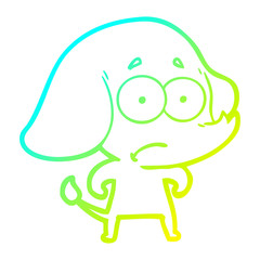 cold gradient line drawing cartoon unsure elephant