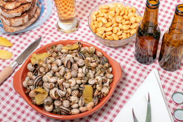 Traditional dish of cooked snails