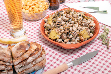 Traditional dish of cooked snails