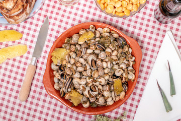 Traditional dish of cooked snails