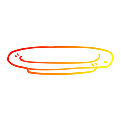 warm gradient line drawing cartoon plate