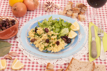 cod fish with eggs and potatoe