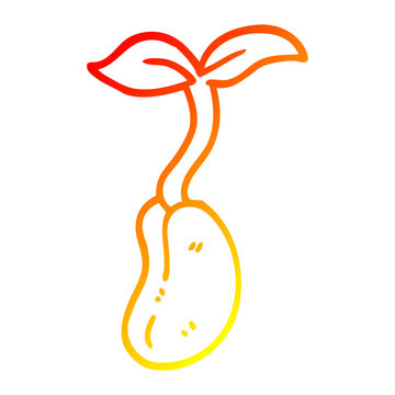 sprout growing, red and yellow outline clip art preview