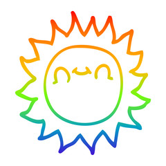 rainbow gradient line drawing cartoon sunshine