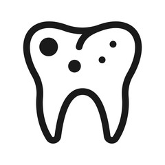 dental caries - minimal line web icon. simple vector illustration. concept for infographic, website or app.